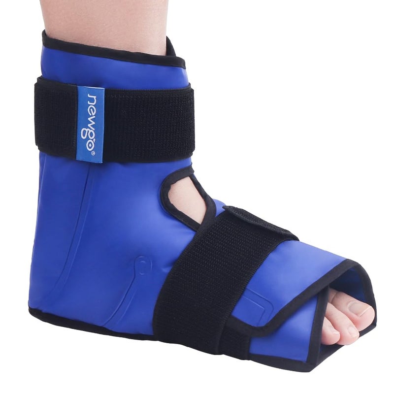 NEWGO Ice Pack Foot Ankle Ice Pack Wrap for Plantar Fasciitis Foot Surgery Recovery Hot Cold Therapy Ice Boot Foot for Bunions Ankle Injury Swelling Burning Feet Blue